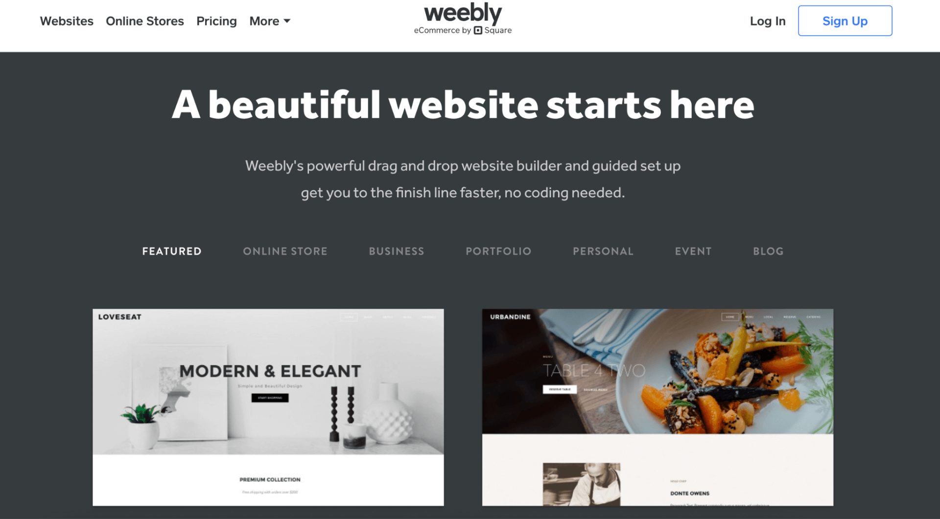 weebly homepage