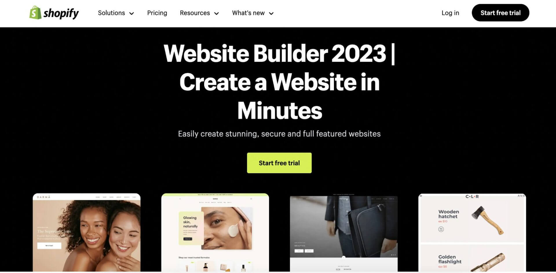 Shopify homepage