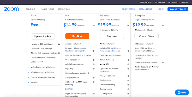 Web Conferencing Tools Comparison Chart