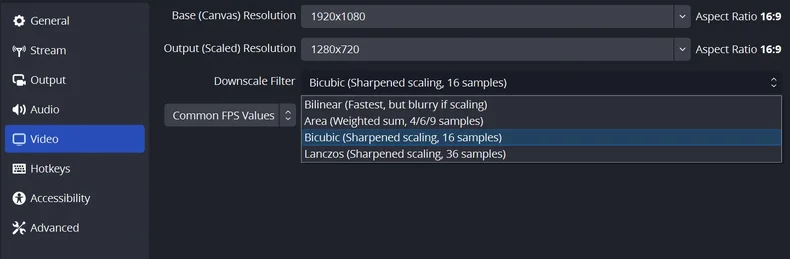 obs advanced settings