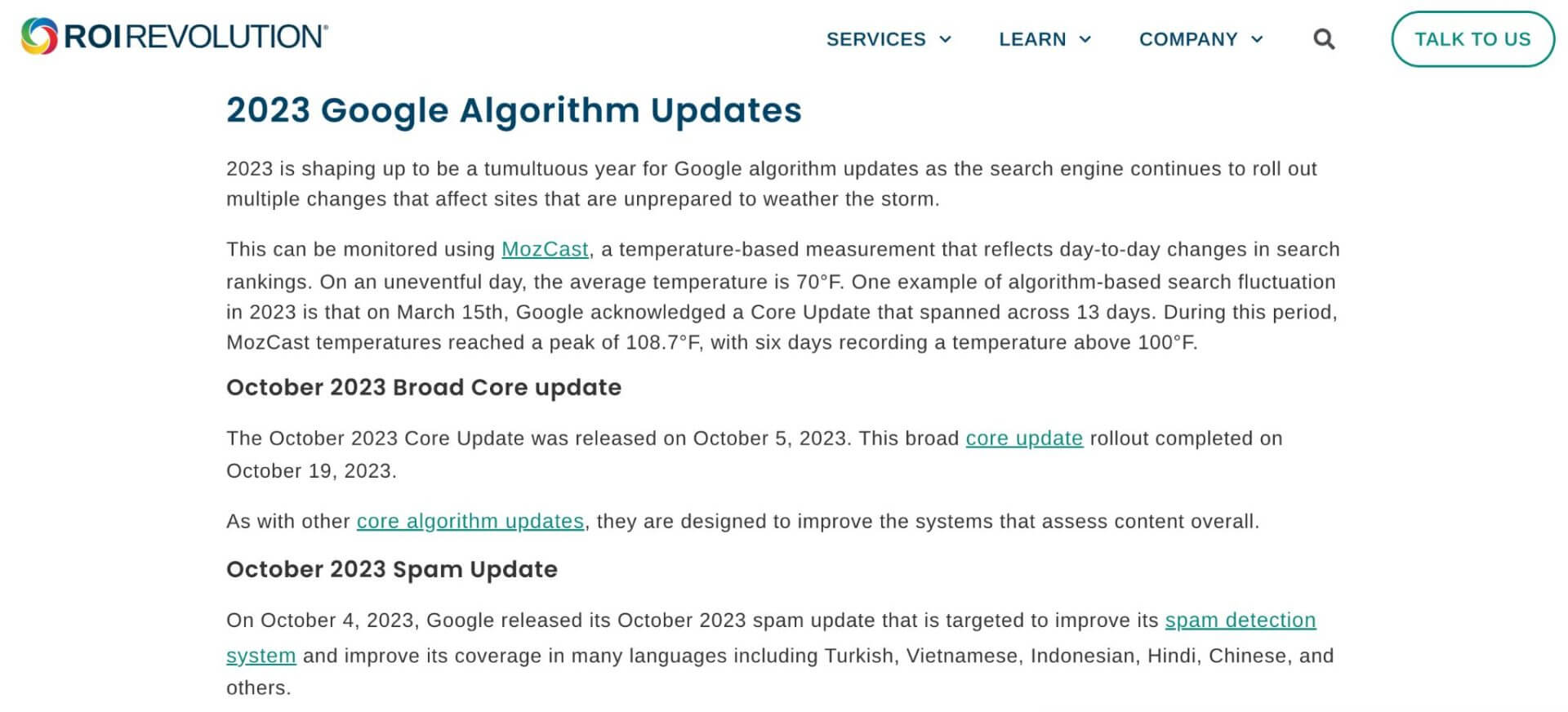 google algorithm updates