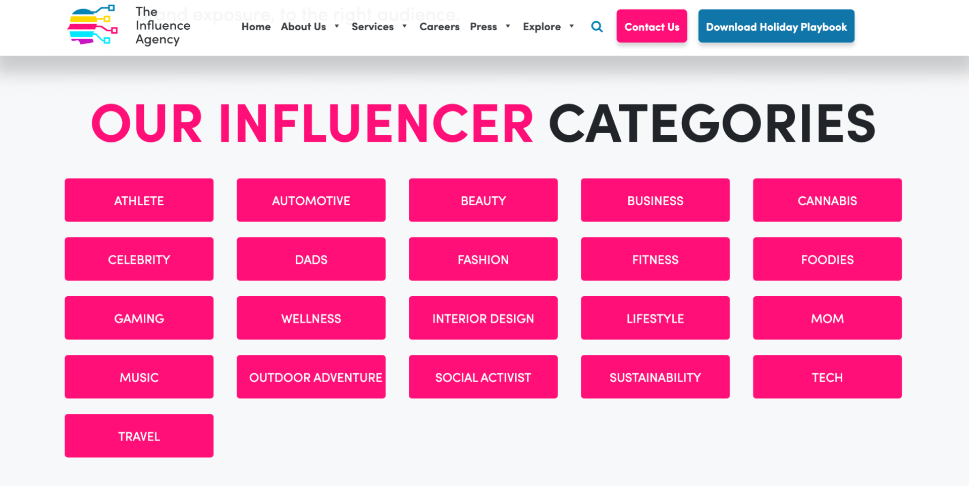 influencer catalogue