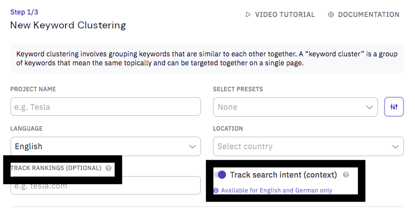 new keyword clustering