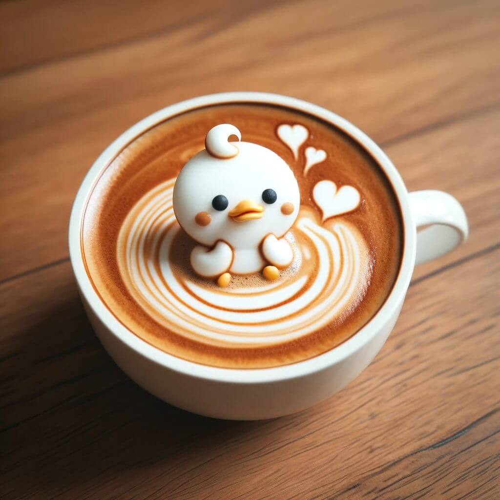 ducky in coffee ai art