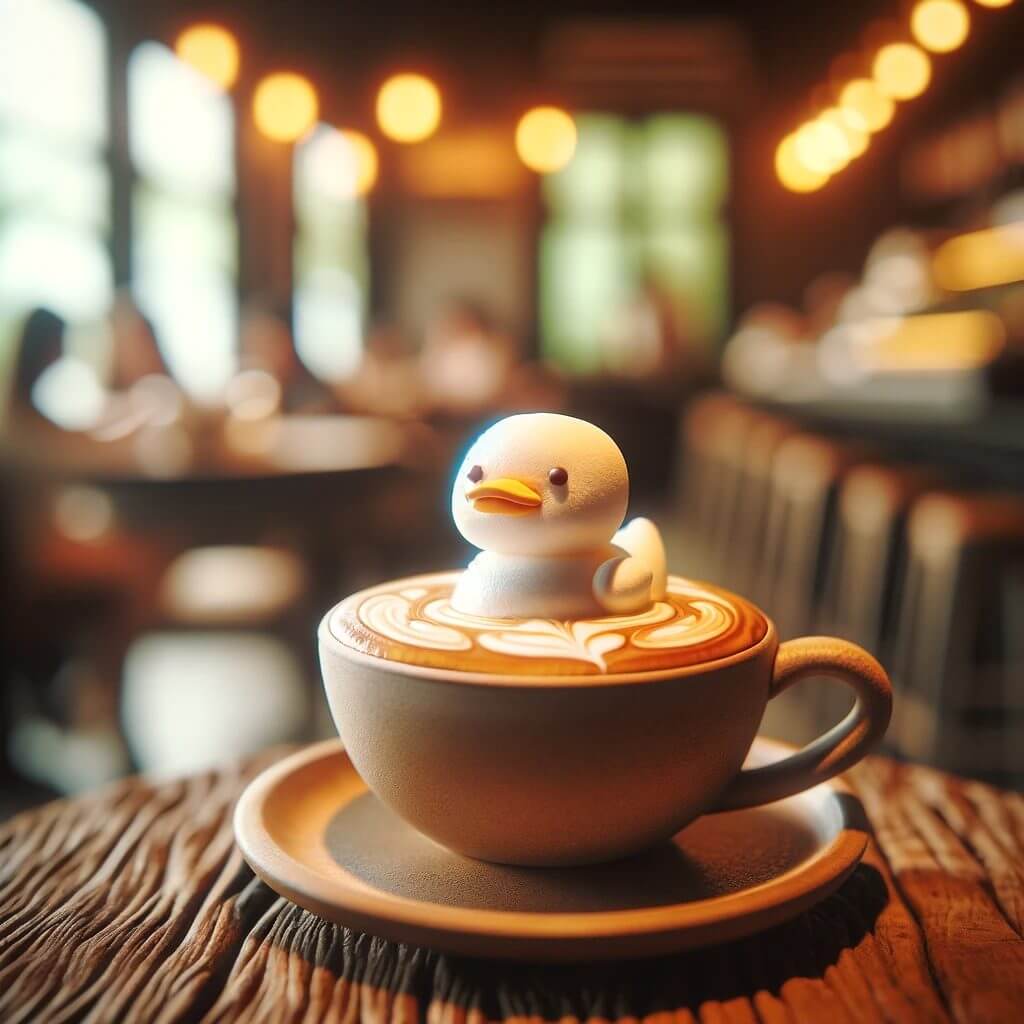 ducky in coffee ai art 2