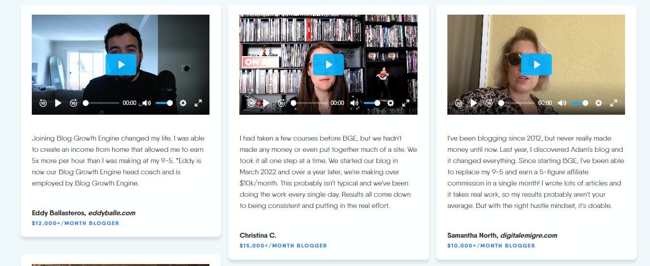 student testimonials