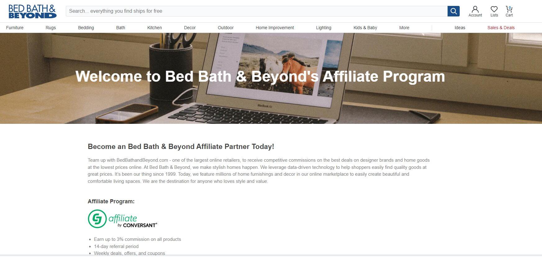bed bath and beyond affiliate