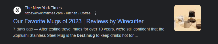 new yourk times serp result