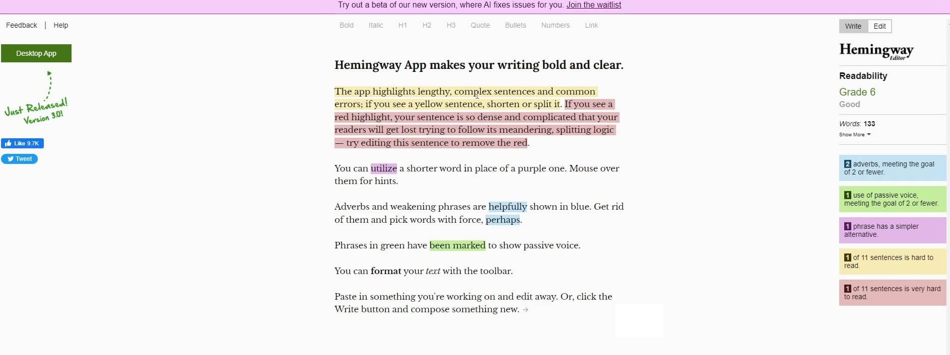 Hemingway Editor