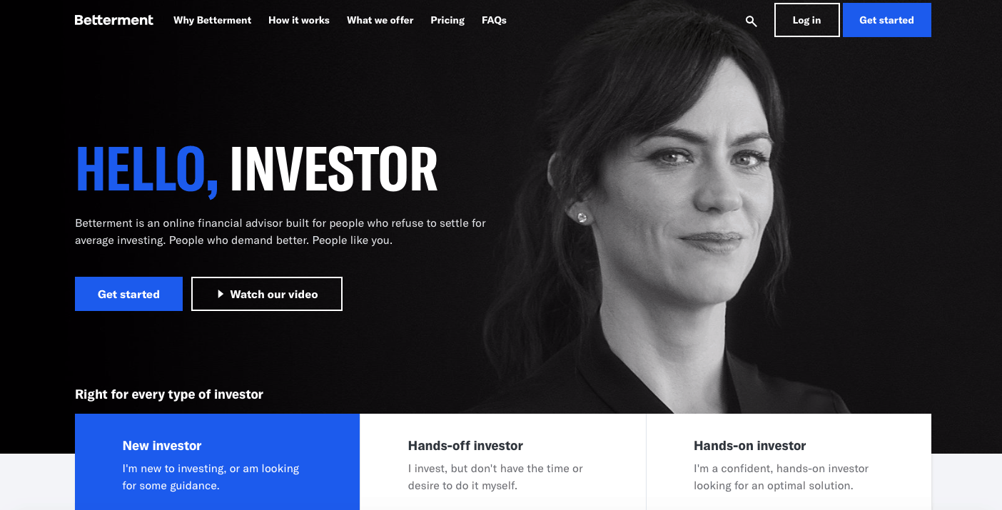 Betterment Home Page