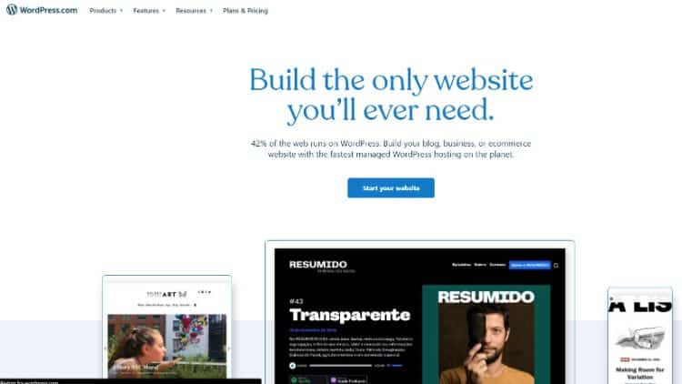 wordpress homepage