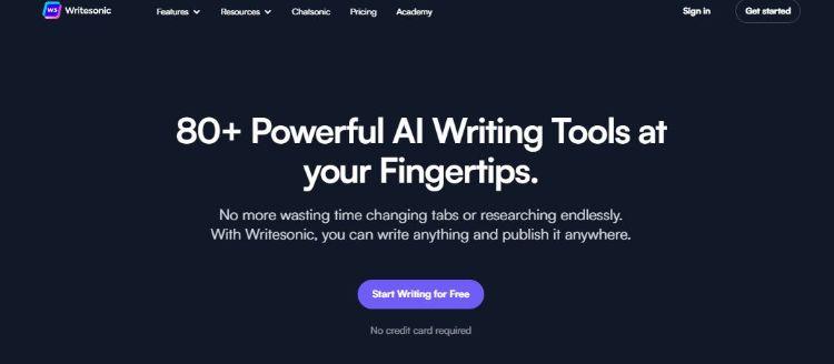 writesonic homepage