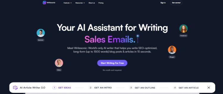 writesonic homepage