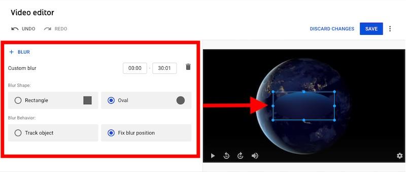 YouTube custom blur