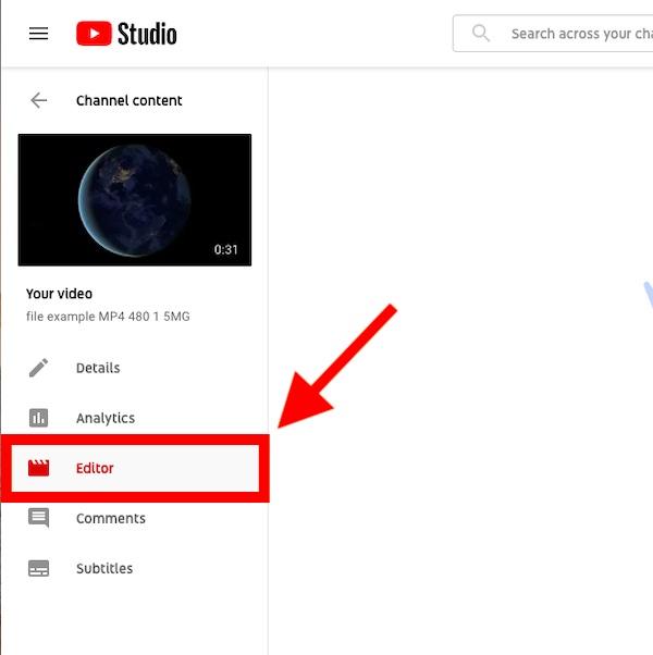 YouTube Studio Editor 