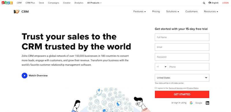 Zoho CRM cover page
